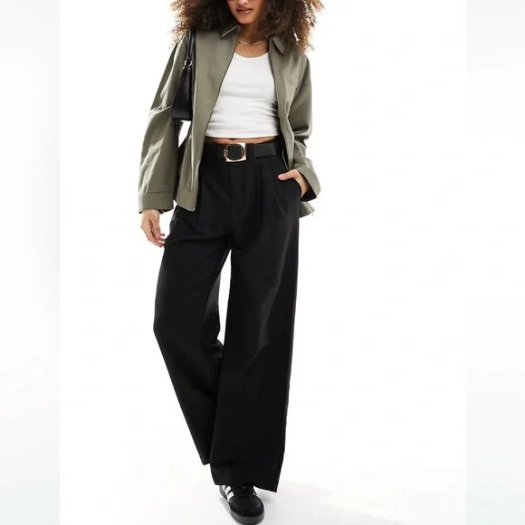 NWT ASOS DESIGN twill harrington shacket khaki green army green jacket - Picture 2 of 4